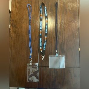 Blue and Black Lanyards with Removable Clear ID Holders